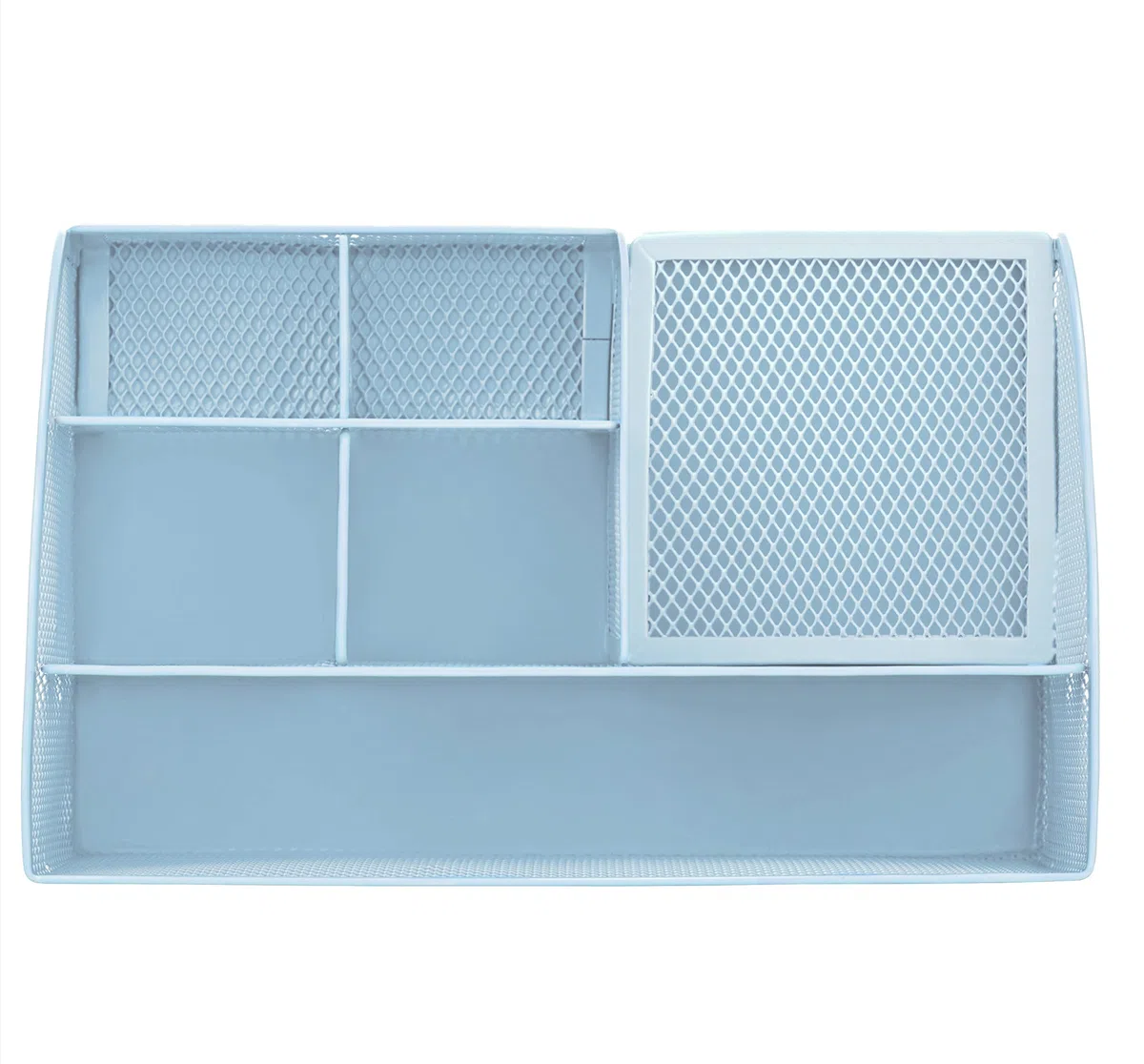 Annova Organiseur de bureau en maille avec 7 compartiments + tiroir/rangement de bureau pour bonbons, stylos, organiseur multifonction (nouveau bleu 23)