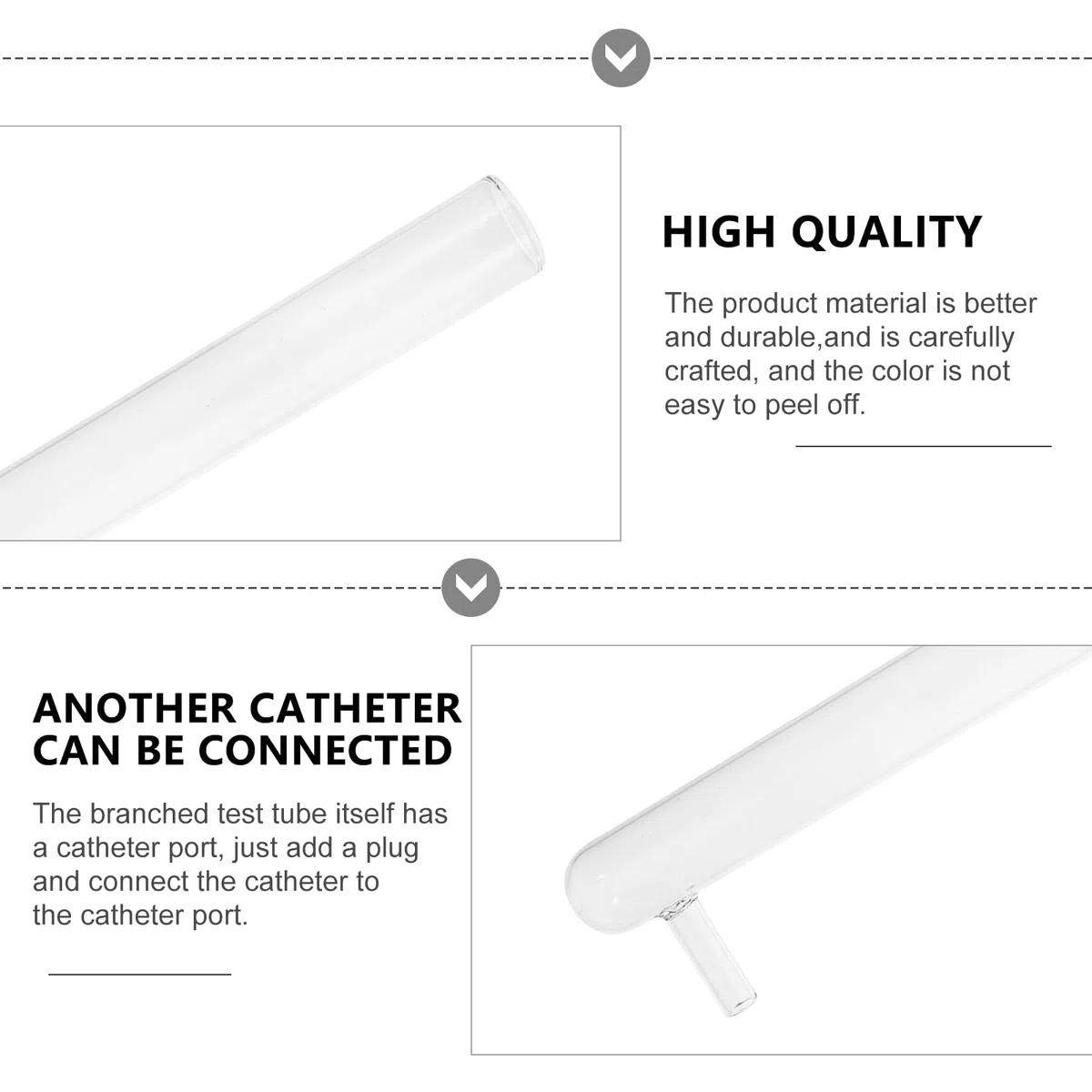 Yardwe 5 Tubes à Essai en Verre Bras Latéral pour Élevage de Fourmis, Résistant à Haute Température, Injection D'eau, pour Garçon et Filles Curieux en Écologie
