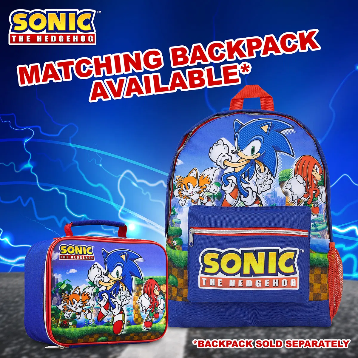 Sonic The Hedgehog Lunch Box Isotherme Enfant, Boite à Gouter Sonic, Sac Dejeuner Gouter Pique Nique (Bleu/Rouge)