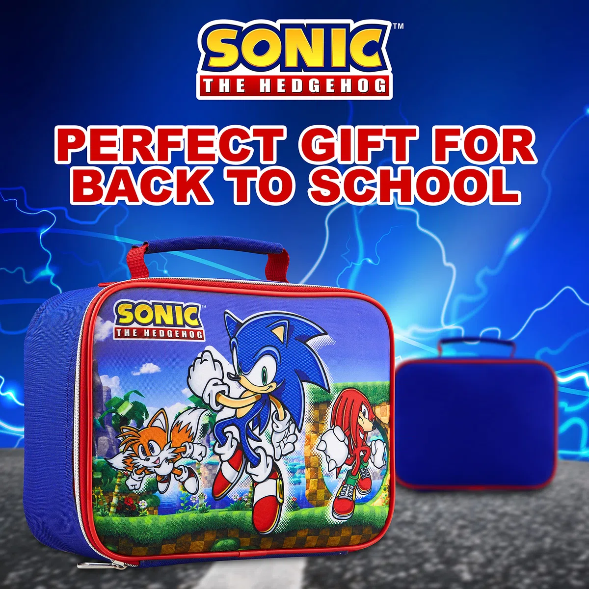 Sonic The Hedgehog Lunch Box Isotherme Enfant, Boite à Gouter Sonic, Sac Dejeuner Gouter Pique Nique (Bleu/Rouge)