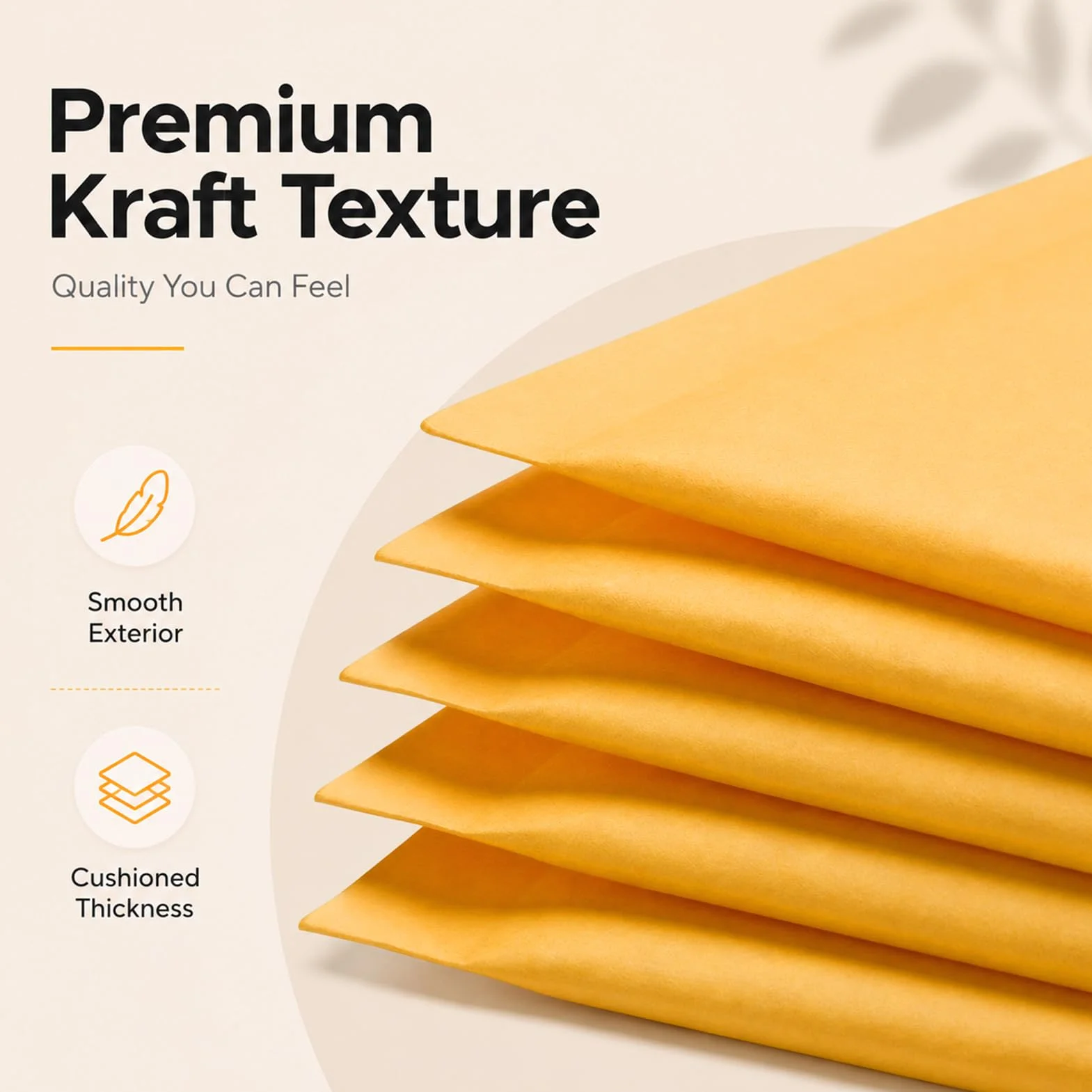 Switory 50pc A5 15,3 cm x 26,9 cm Kraft Bubble Mailers Enveloppes rembourrées auto-scellantes pour l'emballage Or