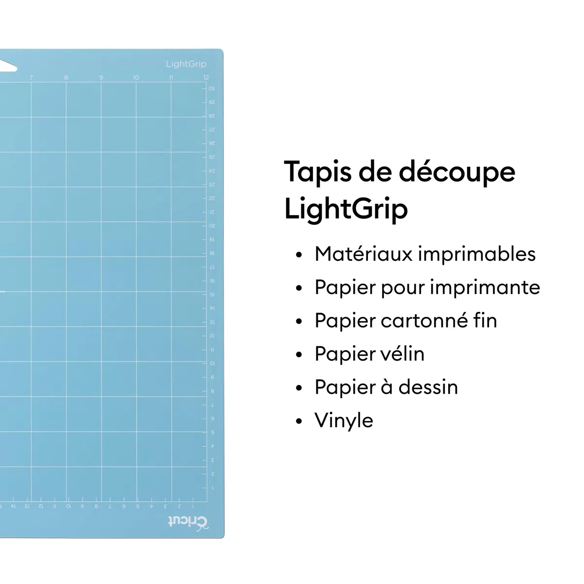 Cricut LightGrip Lot de 6 tapis pour machines Explore & Maker - Idéal pour le papier standard, le papier cartonné léger et plus encore, 30,5 x 30,5 cm, Bleu Clair