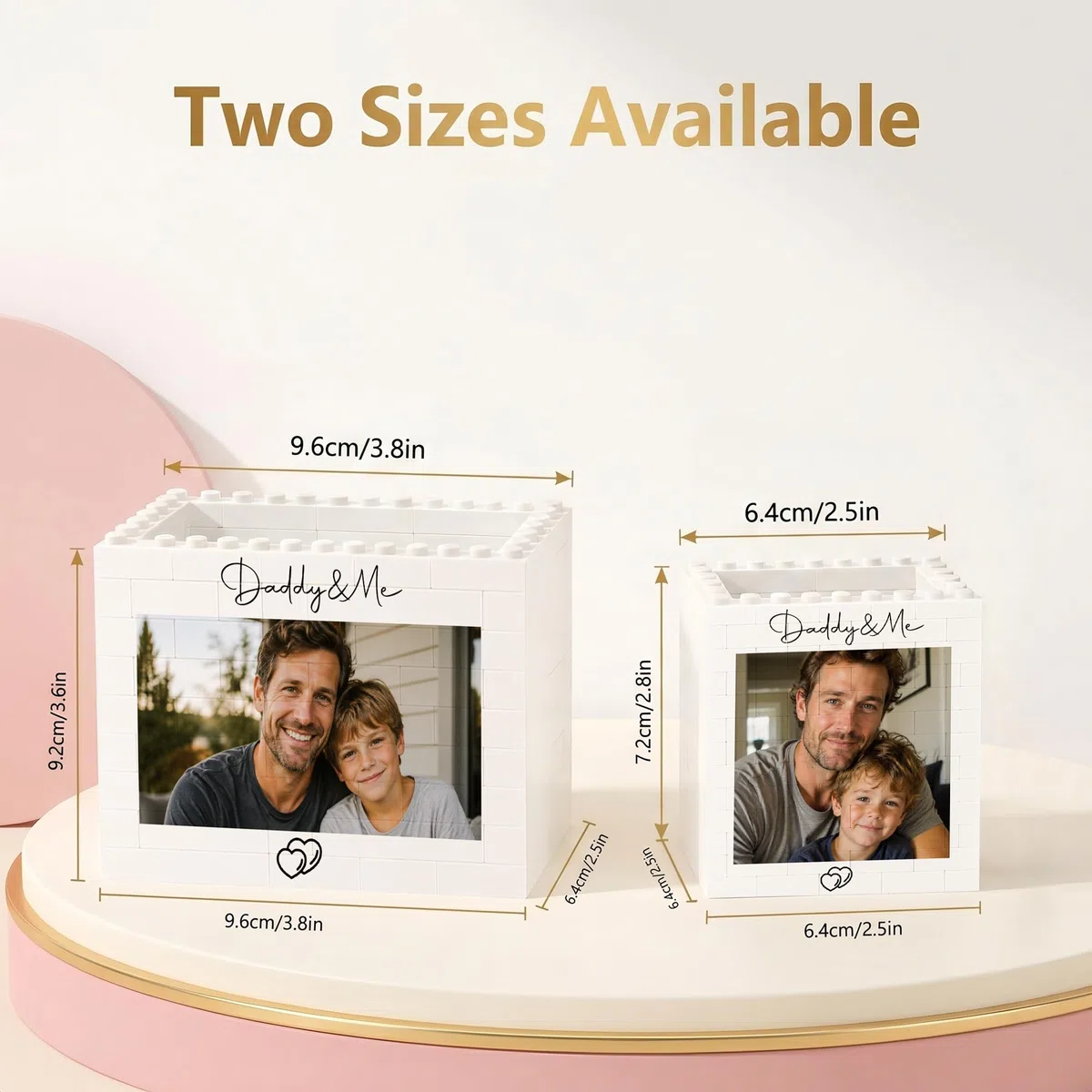 Porte-stylos en Blocs de Construction Personnalisable avec Photo- Organiseur de bureau créatif-Accessoire de Bureau Unique pour Enfants, Étudiants - Cadeau pour la Fête des Pères, Anniversaire