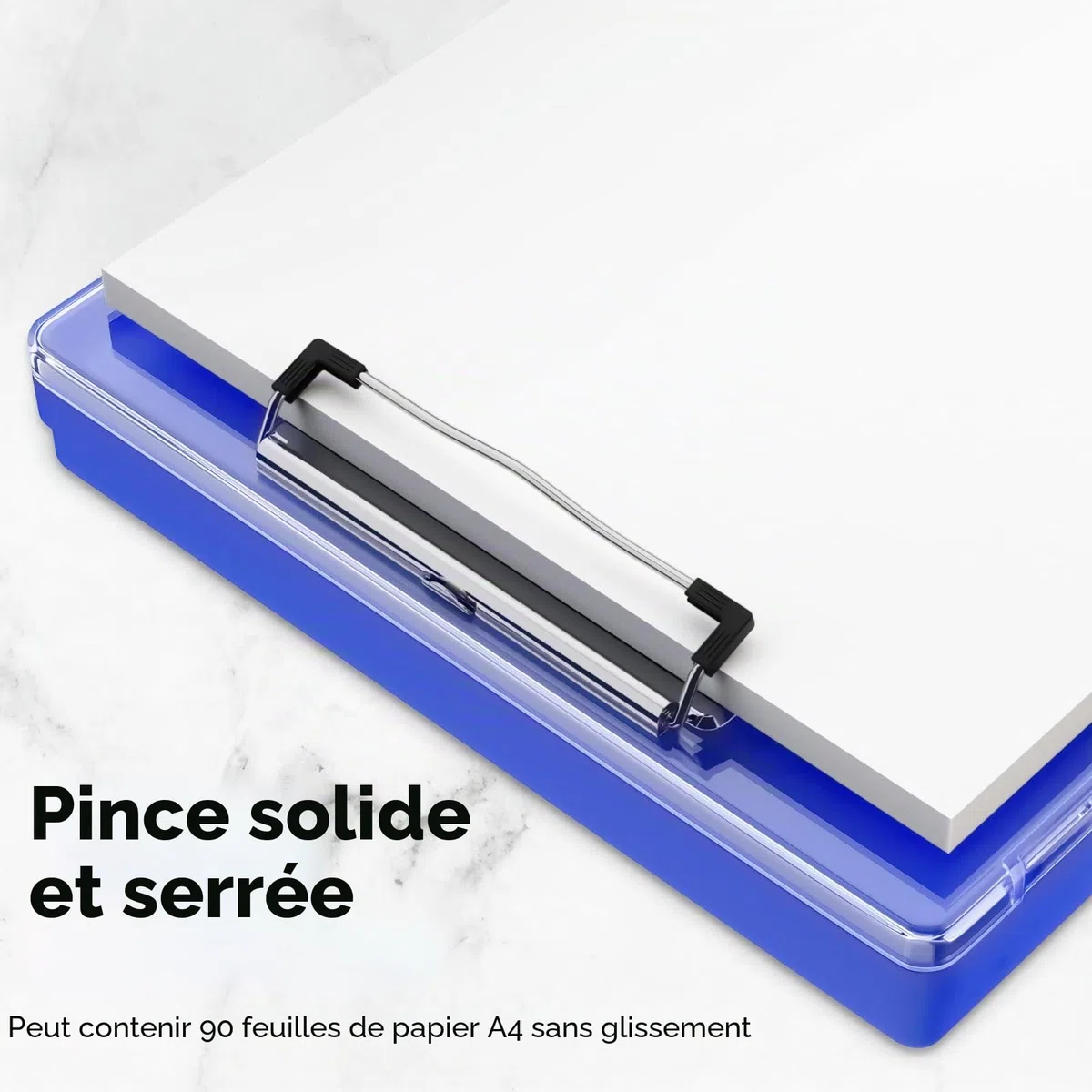 Piasoenc Porte-blocs avec rangement 21,6 x 27,9 cm, 2 étuis et dossier A4, panneau transparent effaçable, plastique robuste, folio, ouverture latérale