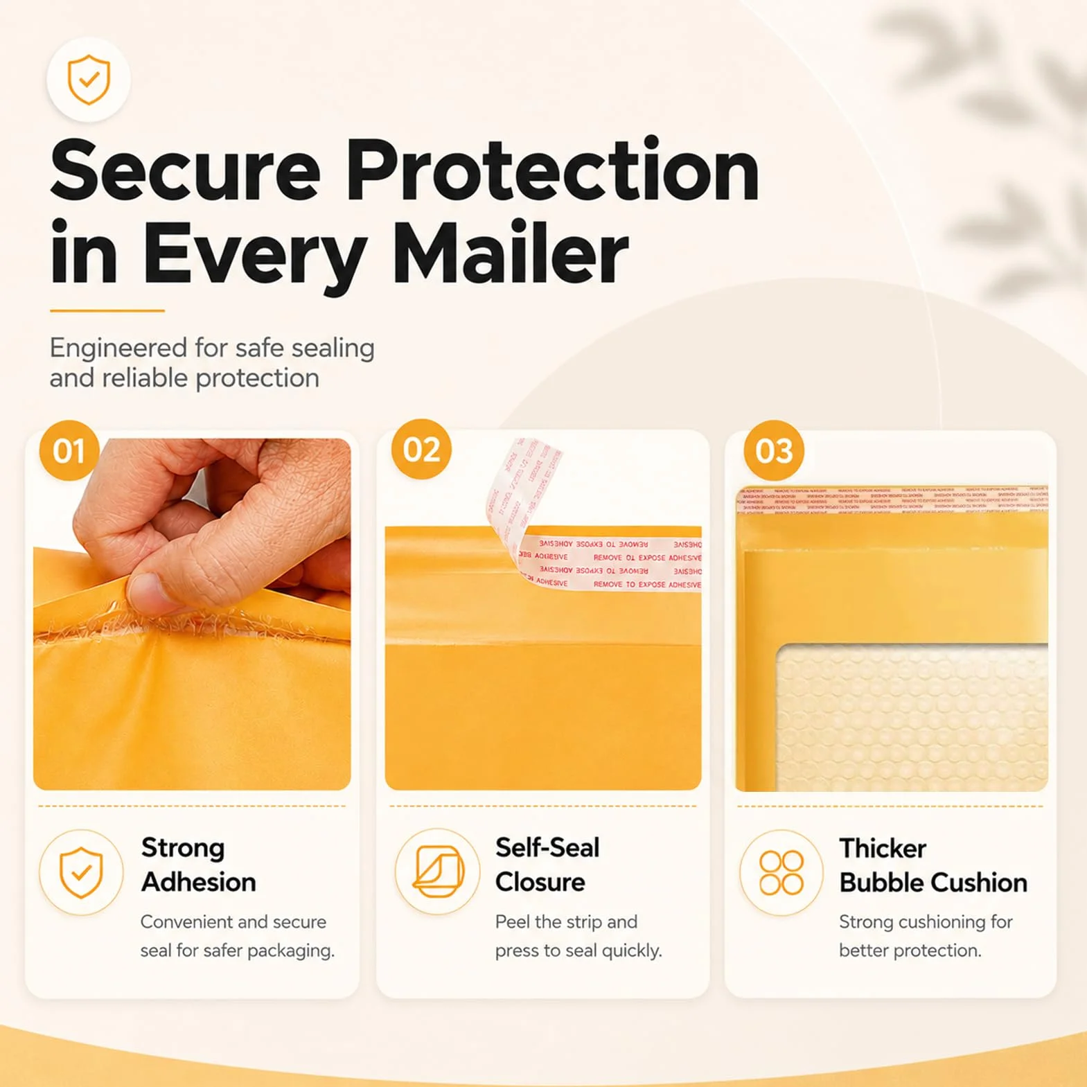 Switory 50pc A5 15,3 cm x 26,9 cm Kraft Bubble Mailers Enveloppes rembourrées auto-scellantes pour l'emballage Or