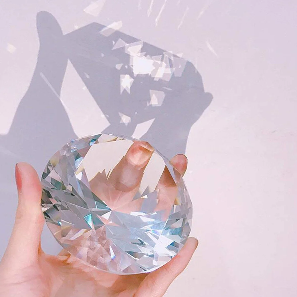 LONGWIN - Diamants de Cristal décoratifs Presse-Papier, 80 mm de Large, Couleur Unie, Claire